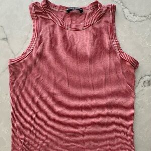 Brandy Melville Red and White Striped Tank Top